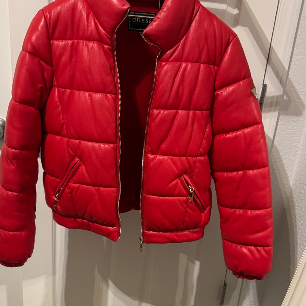 Guess Vibrant Red Quilted Jacket